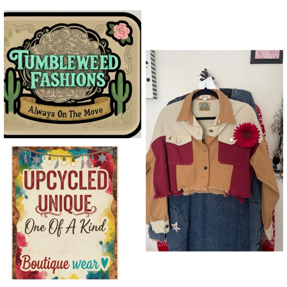 Tumbleweed Fashions Colorblock Cropped Jacket💕Highland Cow